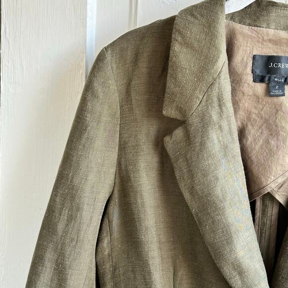 J Crew Willa Blazer Jacket Linen Cupro Blend - Picture 5 of 8